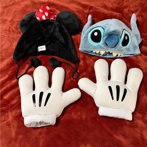 Disney Black and Red Minnie Mouse Ears with White Gloves